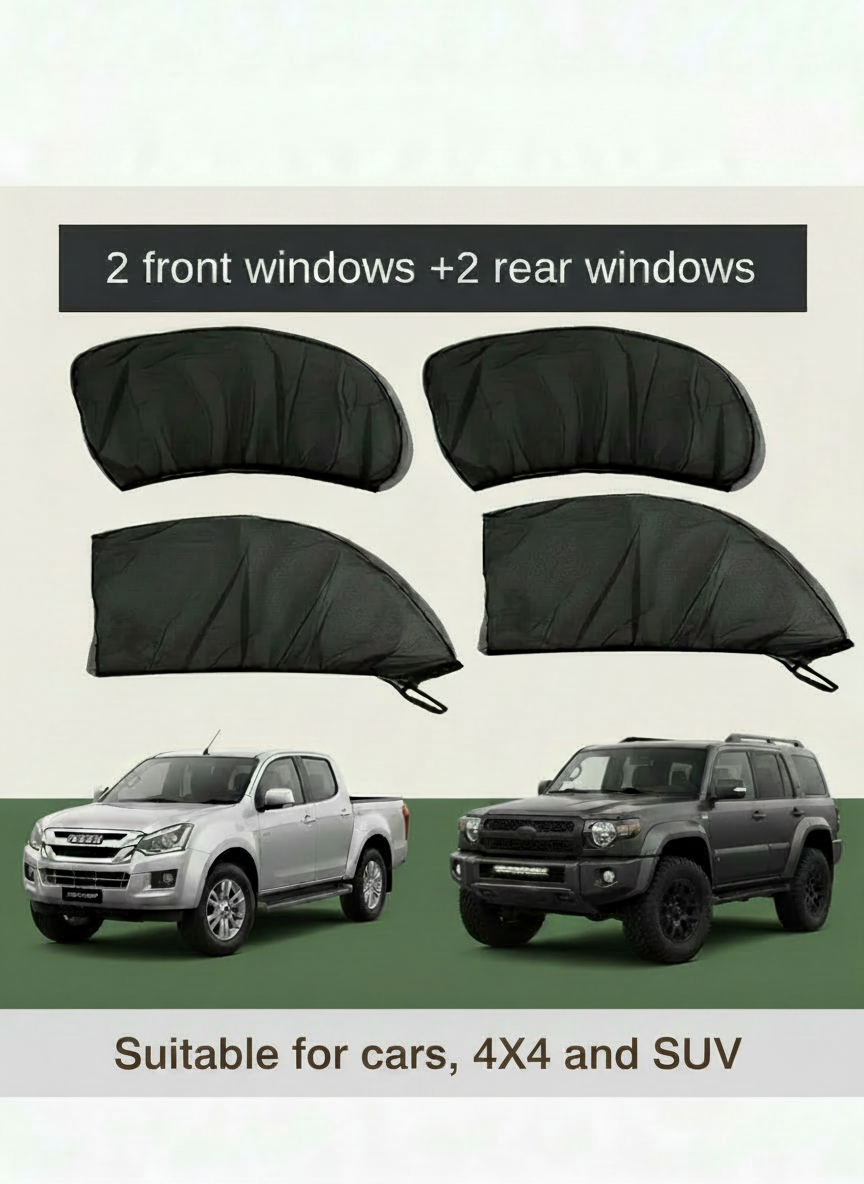 Universal Car Window Mosquito Net – Mesh Sun Shade & UV Cover